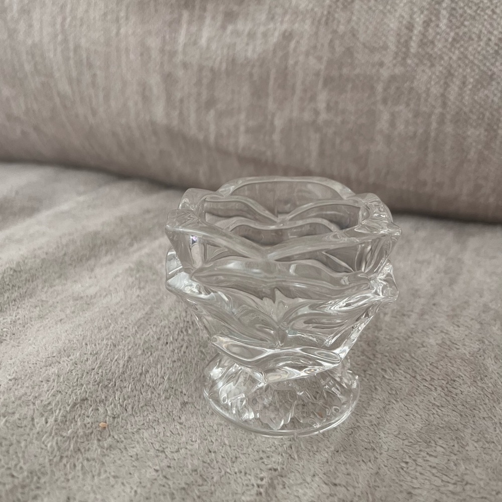 Elegant Clear Partylite Vintage Glass Candle Holder